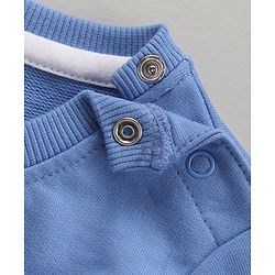 Babyhug Cotton Blend Full Sleeves Sweat Shirt Snowman Print - Blue