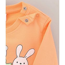 Babyhug Full Sleeves Sweatshirt Animal Print - Peach