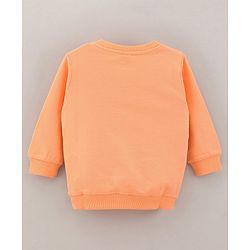 Babyhug Full Sleeves Sweatshirt Animal Print - Peach
