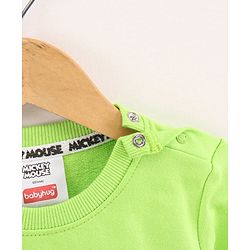Babyhug Full Sleeves Sweatshirt Mickey Mouse Graphic & Print at Sleeves- Green