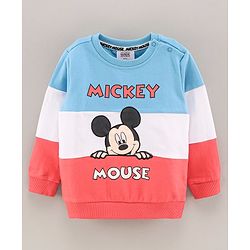 Babyhug Full Sleeves Sweatshirt Mickey Mouse Print - Multicolor