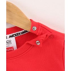Babyhug Full Sleeves Sweatshirt Mickey Mouse Print - Red