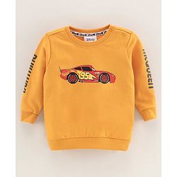 Babyhug Full Sleeves Sweatshirts Lightning Mcqueen Print - Yellow