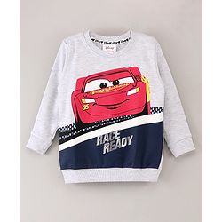 Babyhug Full Sleeves Sweatshirt Disney Cars Print- Grey