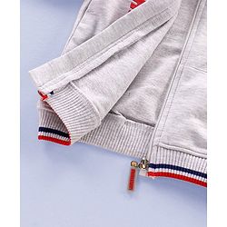 Babyhug Full Sleeves Hooded Sweatshirt Lightning McQueen Print - White Melange