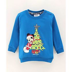 Babyhug Full Sleeves Sweatshirts Mickey Mouse Print - Blue