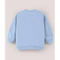 Babyhug Full Sleeves Cotton Knit Sweatshirt Lady & The Tramp Print - Blue