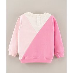 Babyhug Full Sleeves Cut & Sew Sweatshirts With Glitter Star Badge - Pink