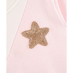 Babyhug Full Sleeves Cut & Sew Sweatshirts With Glitter Star Badge - Pink