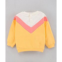 Babyhug Full Sleeves Cotton Knit Cut & Sew Sweatshirt Floral & Butterfly Embroidery - Multicolor"
