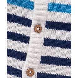 Babyhug 100% Organic Cotton Full Sleeves  Sweater Striped - Multicolour