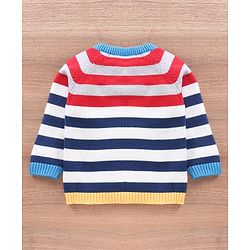 Babyhug 100% Organic Cotton Full Sleeves Striped Pullover - Multicolor