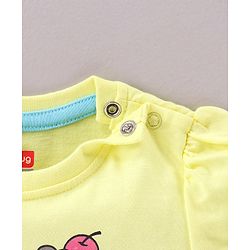 Babyhug Short Sleeves Nightwear Pajama Set Ice-Cream Print - Yellow Pink