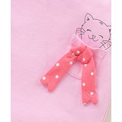 Babyhug 100% Cotton Half Sleeves Night Suit Kitty Print - Pink