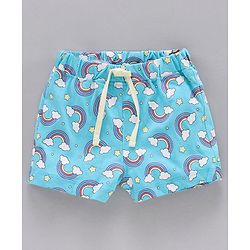 Babyhug Puffed Sleeves 100% Cotton Single Jersey Night Suit Cloud Badge - Yellow