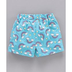 Babyhug Puffed Sleeves 100% Cotton Single Jersey Night Suit Cloud Badge - Yellow