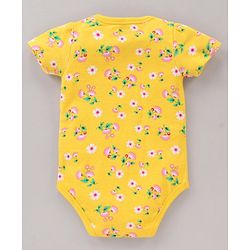 Babyhug 100% Cotton Onesie Printed Pack of 3 - Pink Yellow