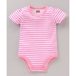 Babyhug 100% Cotton Onesie Printed Pack of 3 - Pink Yellow