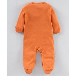 Babyhug Full Sleeves Footed Sleep Suit Bear Print - Yellow