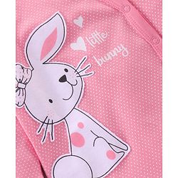 Babyhug Full Sleeves Sleep Suit Bunny Patch - Pink