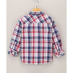 Babyhug Full Sleeves Cotton Checked Shirt - Red