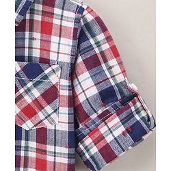 Babyhug Full Sleeves Cotton Checked Shirt - Red