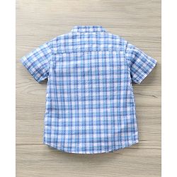 Babyhug Half Sleeves Shirt Checks Pattern - Blue