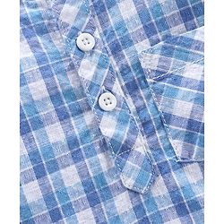 Babyhug Half Sleeves Shirt Checks Pattern - Blue
