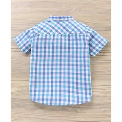 Babyhug Half Sleeves Shirt Checks Print- Blue
