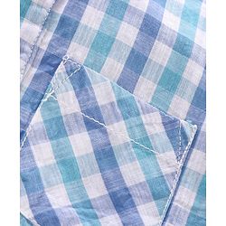 Babyhug Half Sleeves Shirt Checks Print- Blue
