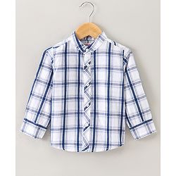 Babyhug Cotton Woven Full Sleeves Checks Shirt - White