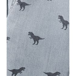 Babyhug Full Sleeves Washed Denim Shirt Dino Print - Blue