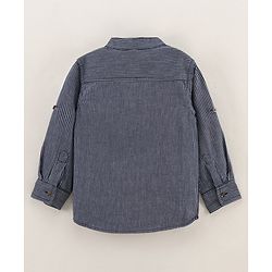 Babyhug Cotton Woven Full Sleeves Denim Shirt Striped - Blue