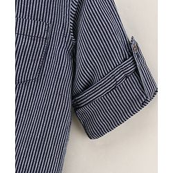 Babyhug Cotton Woven Full Sleeves Denim Shirt Striped - Blue