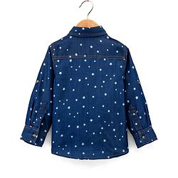 Babyhug Full Sleeves Denim Shirt Star Print - Blue