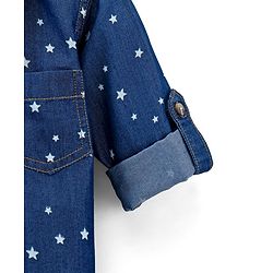 Babyhug Full Sleeves Denim Shirt Star Print - Blue