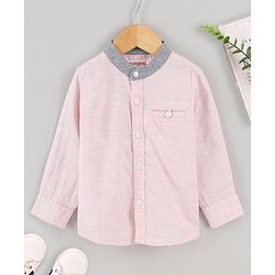 Babyhug Full Sleeves Solid Color Shirt - Pink