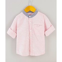Babyhug Full Sleeves Solid Color Shirt - Pink