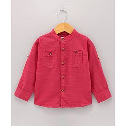 Babyhug Full Sleeves Solid Color Shirt - Red