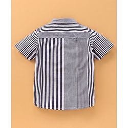 Babyhug Cotton Woven Half Sleeves Shirt Striped - Blue