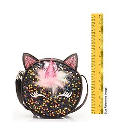 Babyhug Free Size Sling Bag With Sequin & Feather Detailing- Black