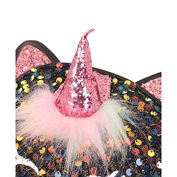 Babyhug Free Size Sling Bag With Sequin & Feather Detailing- Black
