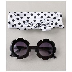 Babyhug Headband With Sunglasses Polka Dot Print - Black
