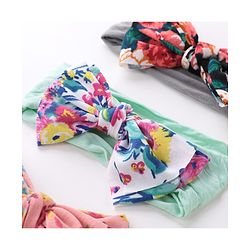 Babyhug Headbands With Bow Applique Floral Print Free Size Pack of 3 - Multicolor
