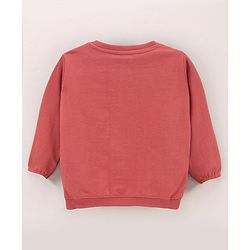 Babyhug Full Sleeves Knit Sweatshirt Deer & Sequin Applique - Brown