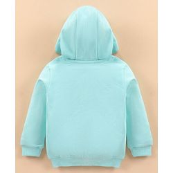 Babyhug Full Sleeves Embroidered Sweat Jacket - Sky Blue