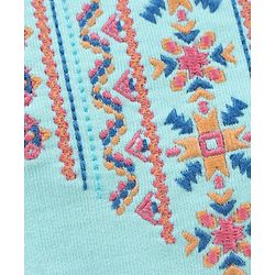 Babyhug Full Sleeves Embroidered Sweat Jacket - Sky Blue
