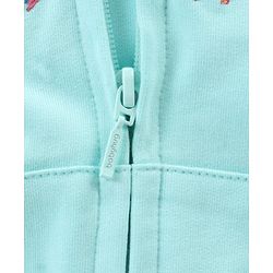 Babyhug Full Sleeves Embroidered Sweat Jacket - Sky Blue