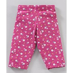 Babyhug Three Fourth Length Leggings Printed Pack of 3 - Multicolour