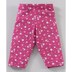 Babyhug Three Fourth Length Leggings Printed Pack of 3 - Multicolour